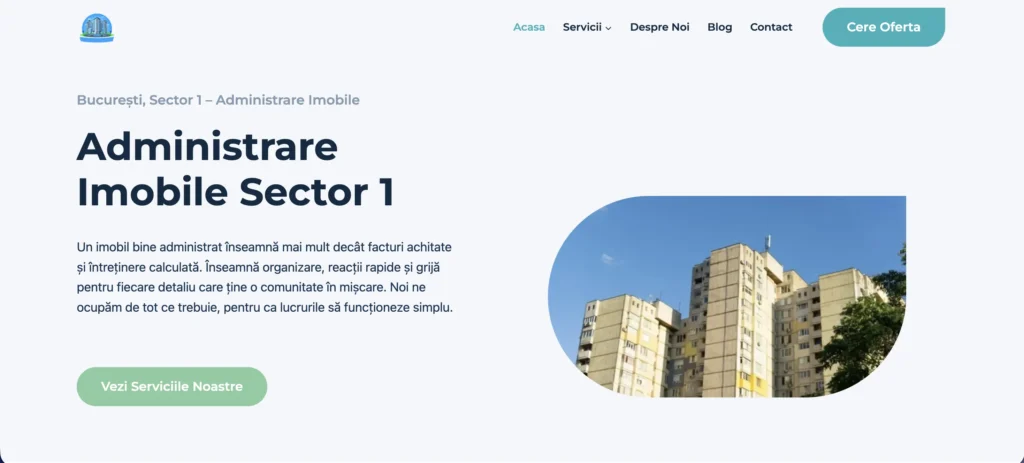 Administrare Imobile sector 1 bucuresti - site web realizat de Darius Tutunaru